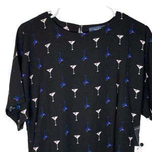 ModCloth just a little something belted shift dress martinis cocktail glass retr